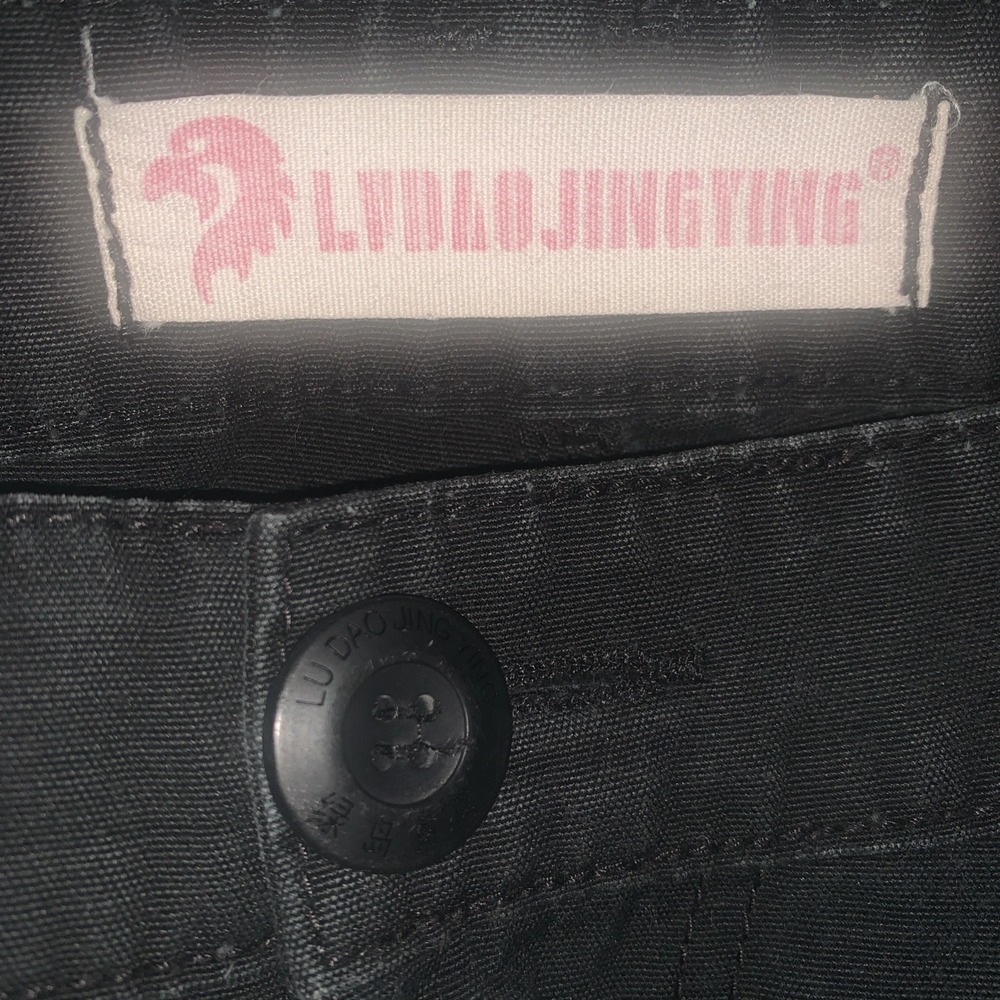 Vintage Lu Dao‎ Jing Ying Military Cargo Paratrooper Fatigue Pants M Black 31x30 - Picture 5 of 11